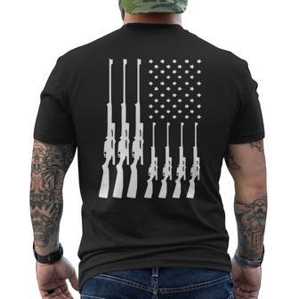 American Guns And Flag Men's T-shirt Back Print | Mazezy