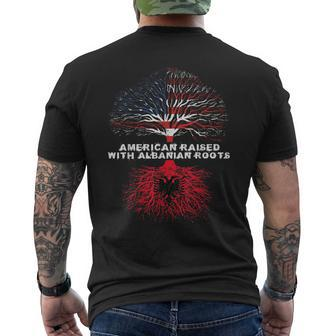 American Raised With Albanian Roots Albania Men's T-shirt Back Print - Monsterry DE