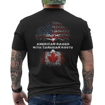 American Raised With Canadian Roots Canada Men's T-shirt Back Print - Monsterry DE