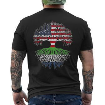 American Raised With Sierra Leonean Roots Usa Flag Men's T-shirt Back Print - Monsterry CA