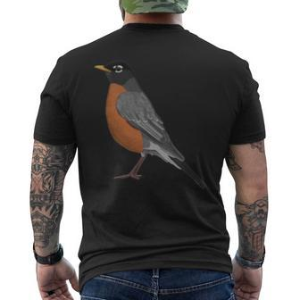 American Robin Bird Birder Birdlover Birdwatcher Animal Men's T-shirt Back Print - Monsterry UK