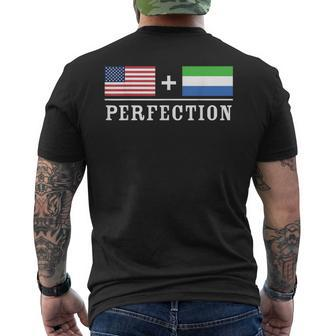 American Sierra Leone Perfection Flag Men's T-shirt Back Print - Monsterry