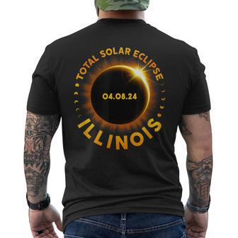 American Total Solar Eclipse April 8 2024 Illinois Totality Men's T-shirt Back Print | Mazezy CA