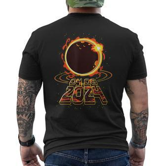 American Totality Total Partial Eclipse 2024 Solar Lunar Usa Men's T-shirt Back Print - Monsterry