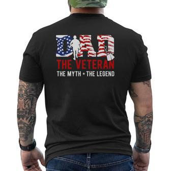American Veteran Grandpa Dad Veteran Myth Legend Mens Back Print T-shirt | Mazezy