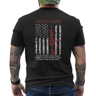 American Warrior Flag Mens Back Print T-shirt - Seseable