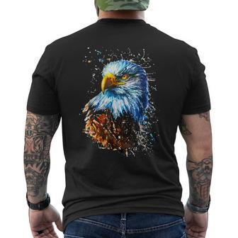 Amerikanischer Adler Handgemalter Adler T-Shirt mit Rückendruck - Seseable