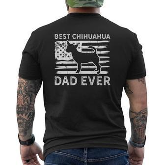 Amerrican Flag Chihuahua Dad Chiwawa 70S Pet Owner Mens Back Print T-shirt | Mazezy
