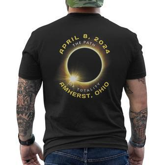 Amherst Ohio Solar Eclipse Totality April 8 2024 Souvenir Men's T-shirt Back Print - Monsterry