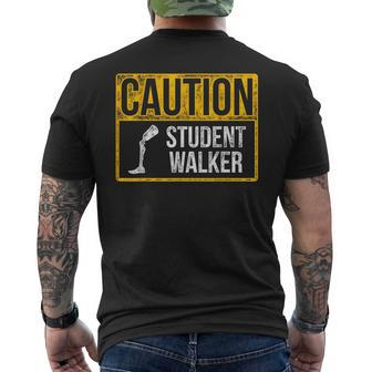 Ampu Humor Student Walk Leg Arm Recovery Men's T-shirt Back Print - Monsterry CA