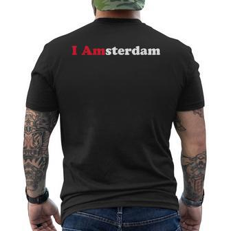 Amsterdam Holland Dutch Tourist Memento Souvenir I Love Men's T-shirt Back Print - Monsterry CA