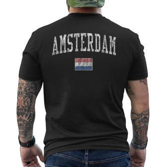 Amsterdam Netherlands Vintage Sports Flag Men's T-shirt Back Print - Monsterry CA