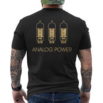 Analogue Power Amp Tubes Hi-Fi Vintage Stereo Retro Men's T-shirt Back Print - Monsterry