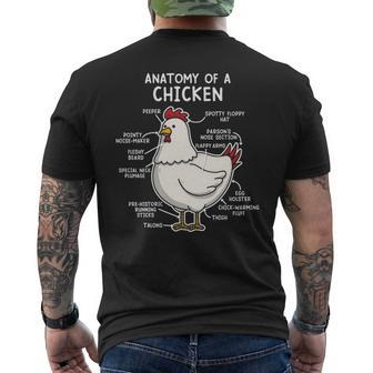 Anatomy Of A Chicken Country Farm Women Girl Men's T-shirt Back Print | Mazezy