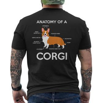 Anatomy Of A Corgi Corgis Dog Puppy Nerd Biology Dogs Men's T-shirt Back Print - Monsterry