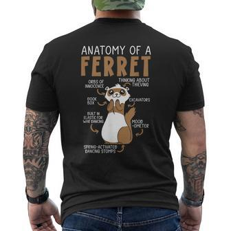 Anatomy Of A Ferret Lover Wildlife Animal Ferret Owner Men's T-shirt Back Print - Monsterry