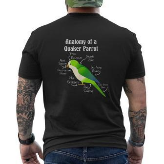 Anatomy Of Quaker Parrot Monk Parakeet Mens Back Print T-shirt - Thegiftio UK