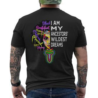 I Am My Ancestors Wildest Dreams Black History Month V4 Mens Back Print T-shirt - Thegiftio UK