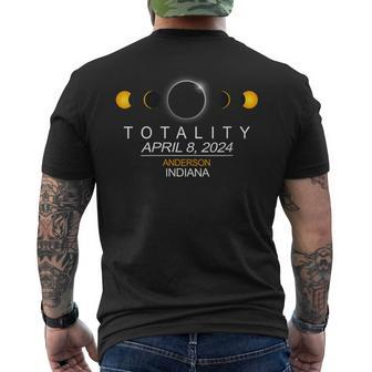 Anderson Indiana Total Solar Eclipse 2024 Men's T-shirt Back Print - Seseable