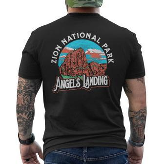 Angels Landing Zion National Park Vintage 80'S Graphic Men's T-shirt Back Print - Monsterry
