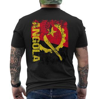Angola Flag Vintage Distressed Angola Men's T-shirt Back Print - Monsterry DE