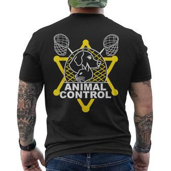 Animal Control Officer Catcher Cats Dogs Men's T-shirt Back Print - Monsterry