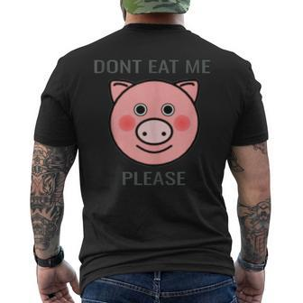 Animal Lover Distressed Text Don't Eat Me Pig Men's T-shirt Back Print - Monsterry DE