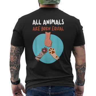 All Animals Are Born Equal Equality For Everyone Men's T-shirt Back Print - Monsterry CA