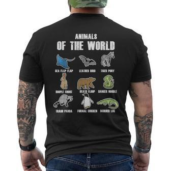 Animals Of The World Animals Names Ideas Men's T-shirt Back Print - Seseable