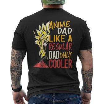 Anime Dad Like Regular Dad Only Cooler Happy Fathers Day Men's T-shirt Back Print - Monsterry