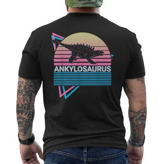 Ankylosaurus Dinosaur Retro Men's T-shirt Back Print | Mazezy