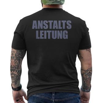 Anstaltleitung Sayings Anstaltleitung T-Shirt mit Rückendruck - Seseable