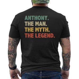 Anthony The Man The Myth The Legend Vintage For Anthony Men's T-shirt Back Print - Monsterry UK