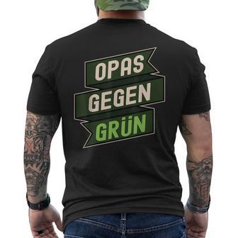 Anti Grünen Spruch Nein Danke Opas Gegen Grün T-Shirt mit Rückendruck - Geschenkecke