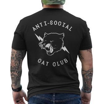 Anti Social Cat Club Panther Head T Men's T-shirt Back Print - Monsterry