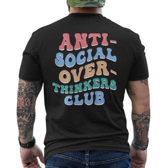 Anti Social Over-Thinkers Club On Back Men's T-shirt Back Print - Monsterry