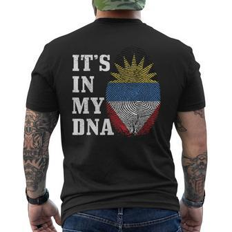 Antigua & Barbuda It's In My Dna Flag Pride Vintage Men's T-shirt Back Print - Seseable