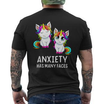 Anxiety Has Many Faces Unicorn Anxiety Has Many Faces Men's T-shirt Back Print - Monsterry UK