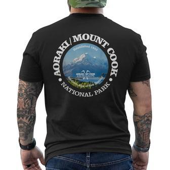 Aoraki Mount Cook National Park New Zealand Hiking Men's T-shirt Back Print - Seseable