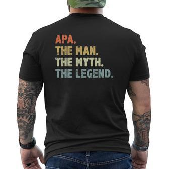 Apa The Man Myth Legend Father’S Day For Papa Grandpa Mens Back Print T-shirt | Mazezy