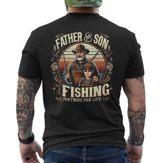 Apparel Dad And Son Fishing Partners For Life Fathers Day Men's T-shirt Back Print - Seseable