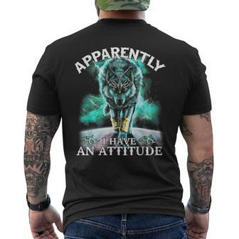 Apparently I Have An Attitude Wolf Men's T-shirt Back Print - Monsterry UK