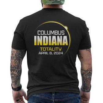April 2024 Total Solar Totality Eclipse Columbus Indiana Men's T-shirt Back Print - Monsterry UK