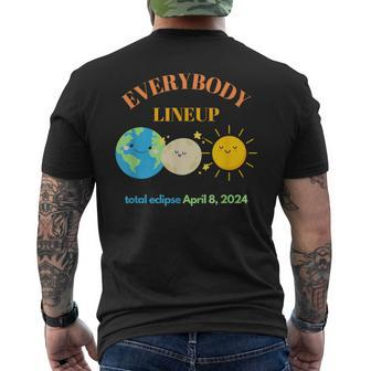 April 8 2024 Earth Moon Sun Cute Men's T-shirt Back Print | Mazezy DE