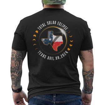 April 8 2024 Total Solar Eclipse Texas Path Of Totality Men's T-shirt Back Print | Mazezy DE