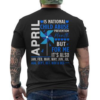 April Is National Child Abuse Prevention Month Pinwheel Men's T-shirt Back Print - Seseable