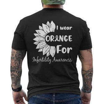In April We Wear Orange Infertility Awareness Sunflower Men's T-shirt Back Print | Mazezy UK