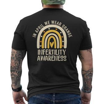 In April We Wear Orange Infertility Awareness Week Ivf Men's T-shirt Back Print - Monsterry DE