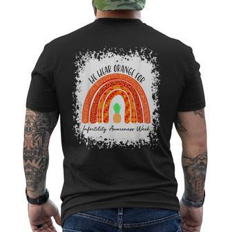 In April We Wear Orange Infertility Awareness Week Men's T-shirt Back Print | Mazezy DE