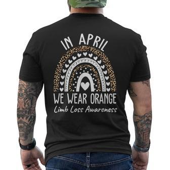 In April We Wear Orange Limb Loss Awareness Ampu Support Men's T-shirt Back Print - Monsterry